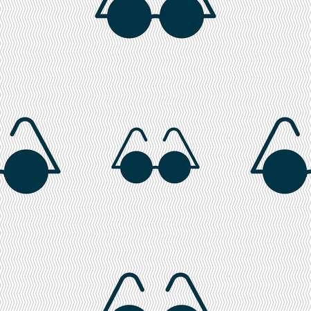 Glasses icon sign. Seamless pattern with geometric texture. Vector illustrationのイラスト素材