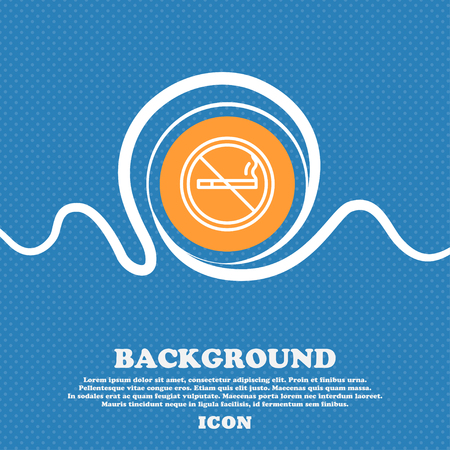 No smoking icon sign. Blue and white abstract background flecked with space for text and your design. Vector illustrationのイラスト素材