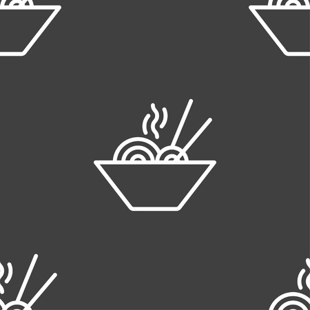 Pastas icon sign. Seamless pattern on a gray background. Vector illustrationのイラスト素材