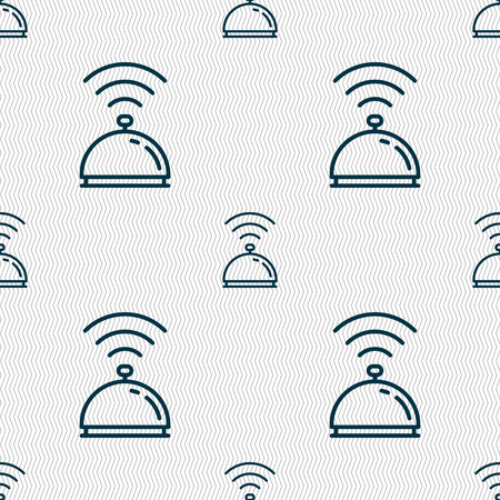 tray icon sign. Seamless pattern with geometric texture. Vector illustrationのイラスト素材