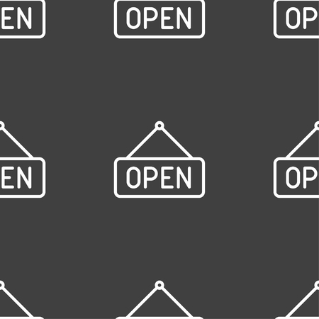 open icon sign. Seamless pattern on a gray background. Vector illustrationのイラスト素材