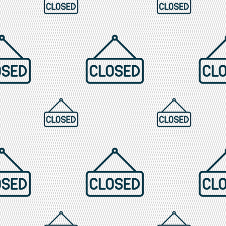 closed icon sign. Seamless pattern with geometric texture. Vector illustrationのイラスト素材