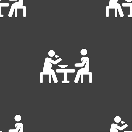 Black and white human icons or symbol for your design vector pattern.のイラスト素材