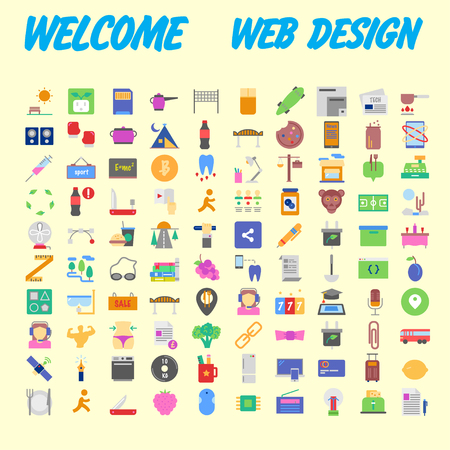Set Of Icons, Quality Universal Pack, Big Icon Collection. Vector illustrationのイラスト素材