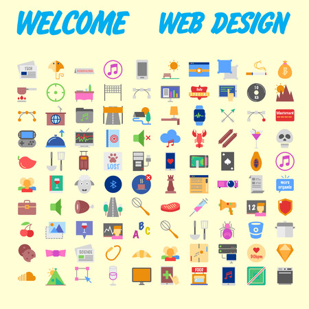 Icon Pack for designers and developers. Icons for business, office company information and services, for websites and apps. Vector illustrationのイラスト素材