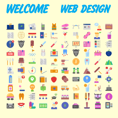 Icons online store. Base set in a flat style. multicolor on the color plate. Vector illustrationのイラスト素材