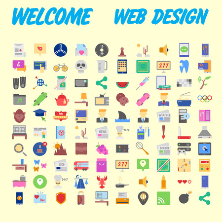 Trendy flat line icon pack for designers and developers. Icons for social media, social network, communication, digital marketing, for websites and mobile websites and apps. Vector illustrationのイラスト素材