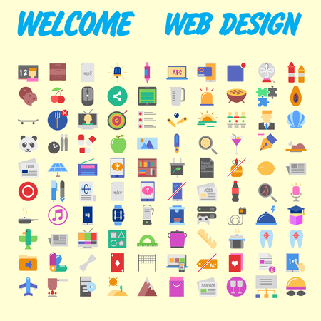 Simple set of vector flat line icons. Contains such Icons as Business, Marketing Shopping Banking E-commerce SEO Technology Medical Education Web Development and more. Vector illustrationのイラスト素材