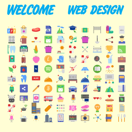 Set of multicolored icons for your design.Vector illustrationのイラスト素材