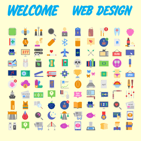Icon Pack for designers and developers. Icons for business, office company information and services, for websites and apps. Vector illustrationのイラスト素材