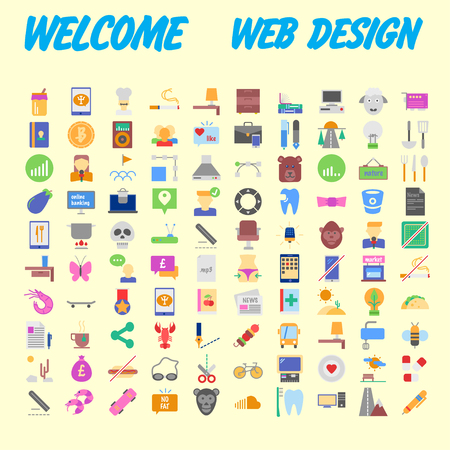 Icon Pack for designers and developers. Icons for business, office company information and services, for websites and apps. Vector illustrationのイラスト素材
