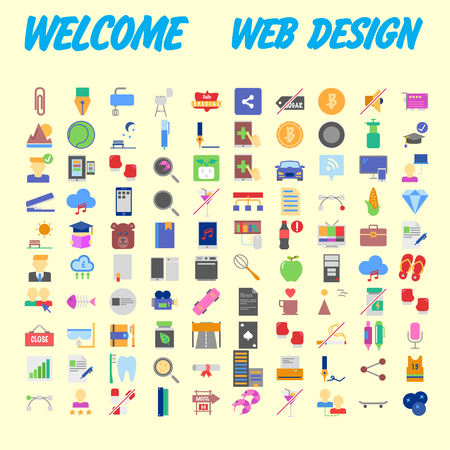 Set of multicolored icons for your design.Vector illustrationのイラスト素材