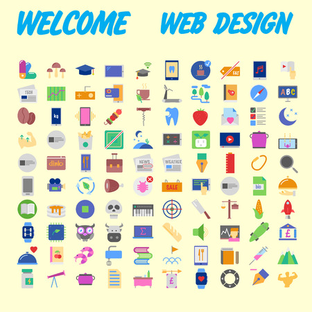Set of multicolored icons for your design.Vector illustrationのイラスト素材