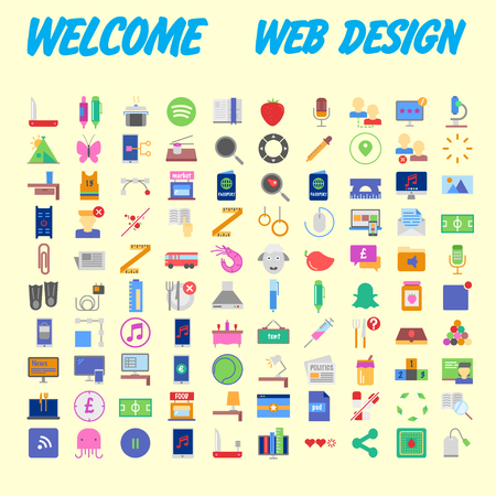Set of multicolored icons for your design.Vector illustrationのイラスト素材