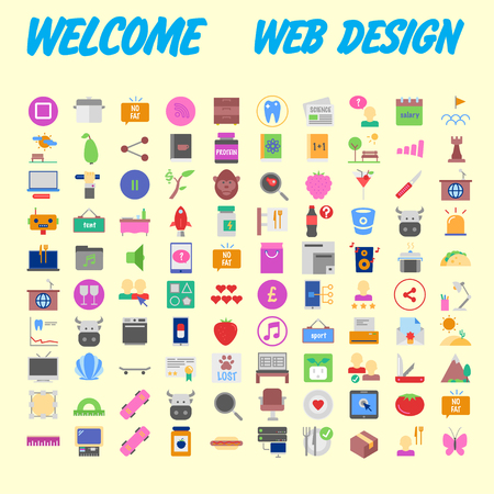 Set of 100 universal modern thin line icons for web and mobile. Vector illustrationのイラスト素材