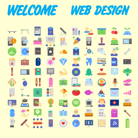 Icon Pack for designers and developers. Icons for business, office company information and services, for websites and apps. Vector illustrationのイラスト素材