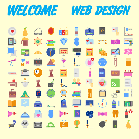 Icon Pack for designers and developers. Icons for business, office company information and services, for websites and apps. Vector illustrationのイラスト素材