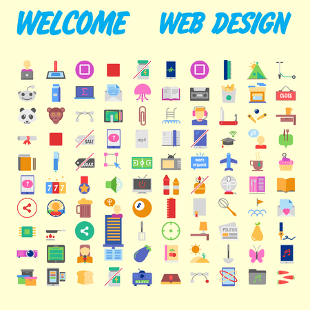 Set of multicolored icons for your design.Vector illustrationのイラスト素材
