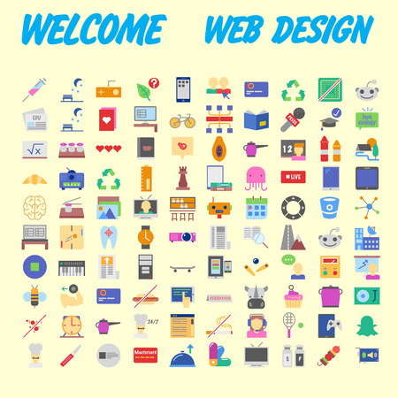 Flat seo optimization, business startup and essential, advertising, banking and finance icons set for website and mobile site and apps. Simple pictogram pack. Vector illustrationのイラスト素材
