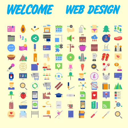 Simple set of vector flat line icons. Contains such Icons as Business, Marketing Shopping Banking E-commerce SEO Technology Medical Education Web Development and more. Vector illustrationのイラスト素材