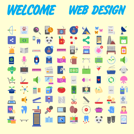 Simple set of vector flat line icons. Contains such Icons as Business, Marketing Shopping Banking E-commerce SEO Technology Medical Education Web Development and more. Vector illustrationのイラスト素材