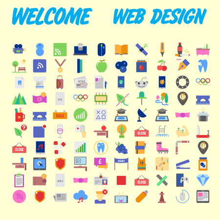 Icon Pack for designers and developers. Icons for business, office company information and services, for websites and apps. Vector illustrationのイラスト素材