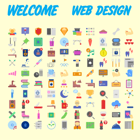 Icons online store. Base set in a flat style. multicolor on the color plate. Vector illustrationのイラスト素材