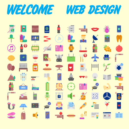 Set Of Icons, Quality Universal Pack, Big Icon Collection. Vector illustrationのイラスト素材