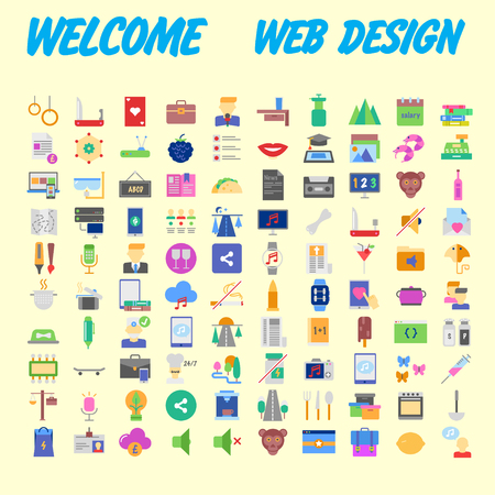 Icon Pack for designers and developers. Icons for business, office company information and services, for websites and apps. Vector illustrationのイラスト素材