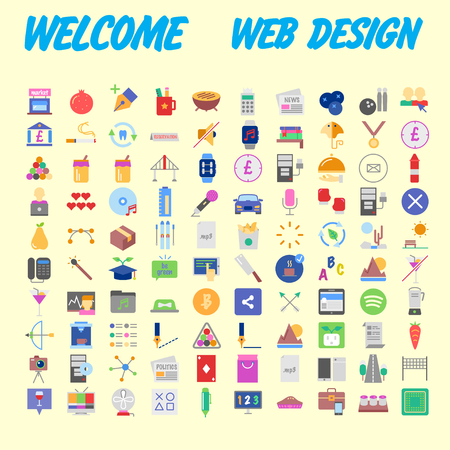 Set Of Icons, Quality Universal Pack, Big Icon Collection. Vector illustrationのイラスト素材