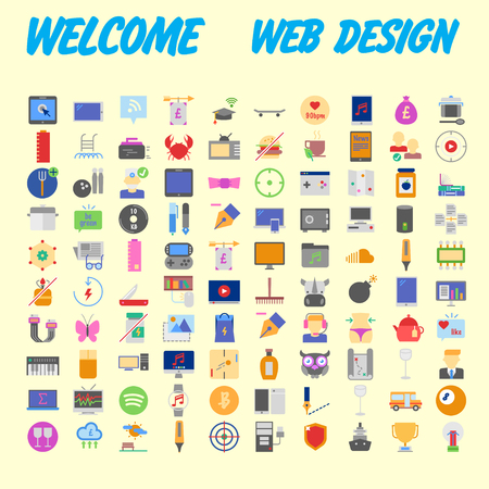 Set of multicolored icons for your design.Vector illustrationのイラスト素材