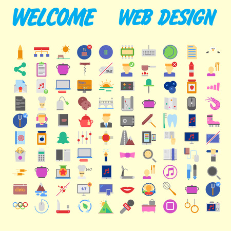 Icon Pack for designers and developers. Icons for business, office company information and services, for websites and apps. Vector illustrationのイラスト素材