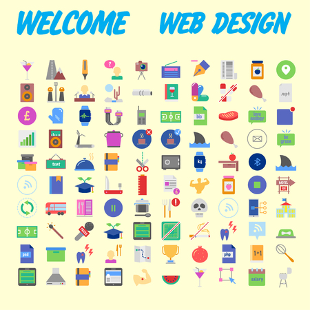 Set of multicolored icons for your design.Vector illustrationのイラスト素材