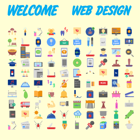 Set Of Icons, Quality Universal Pack, Big Icon Collection. Vector illustrationのイラスト素材