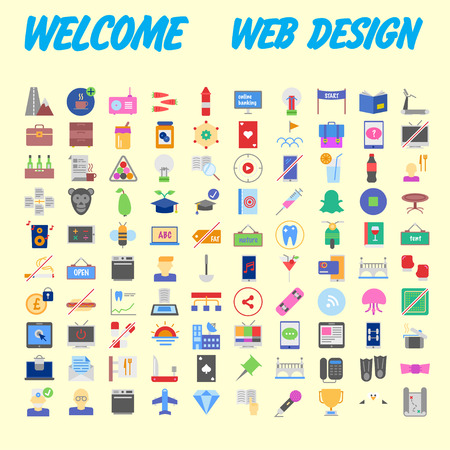 Simple set of vector flat line icons. Contains such Icons as Business, Marketing Shopping Banking E-commerce SEO Technology Medical Education Web Development and more. Vector illustrationのイラスト素材