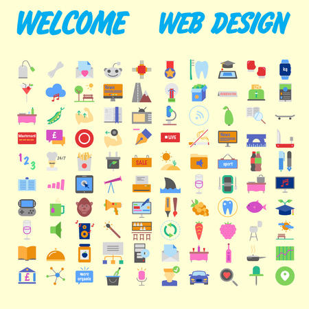 Set of multicolored icons for your design.Vector illustrationのイラスト素材
