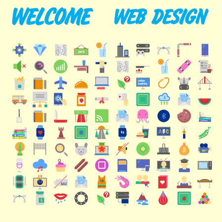 set of 100 high quality flat icons. Vector illustrationのイラスト素材