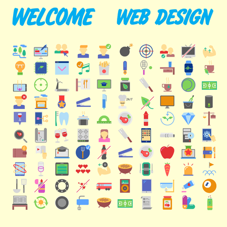 Simple set of vector flat line icons. Contains such Icons as Business, Marketing Shopping Banking E-commerce SEO Technology Medical Education Web Development and more. Vector illustrationのイラスト素材