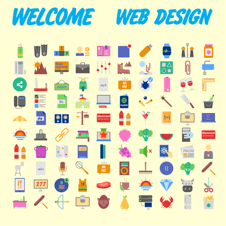 Simple set of vector flat line icons. Contains such Icons as Business, Marketing Shopping Banking E-commerce SEO Technology Medical Education Web Development and more. Vector illustrationのイラスト素材