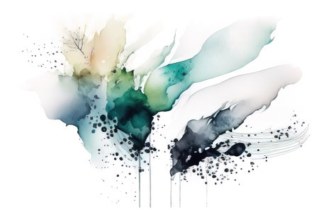 Abstract watercolor background. Illustration on white background. (AI Generated)の素材