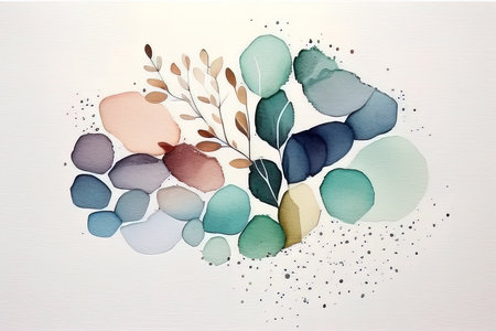 Abstract watercolor background. Hand-drawn watercolor illustration. Isolated on a white background. (AI Generated)の素材
