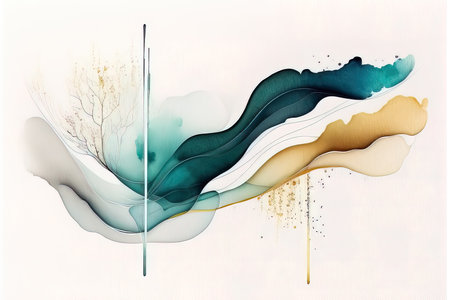 Abstract background with watercolor elements. (AI Generated)の素材
