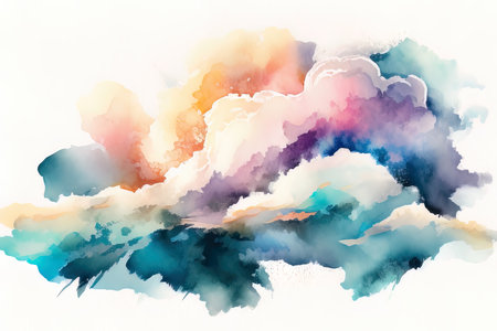Abstract colorful watercolor for background. Digital art painting. Illustration.の素材