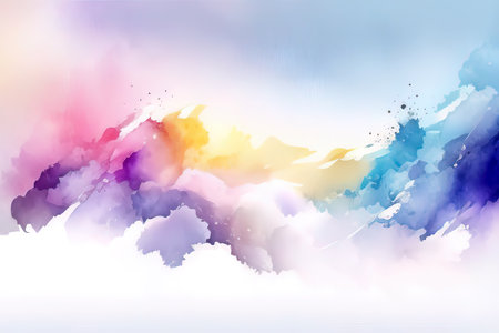 Watercolor background. Abstract colorful watercolor background. Vector illustration. (AI Generated)の素材