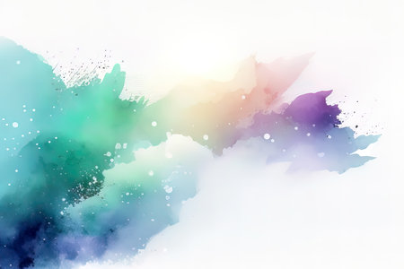 Abstract colorful watercolor for background. Digital art painting. Illustration. (AI Generated)の素材