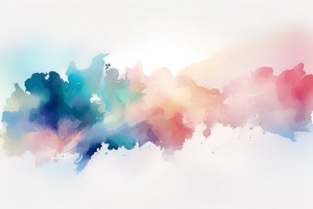 Abstract colorful watercolor for background. Digital art painting. Texture paper. (AI Generated)の素材