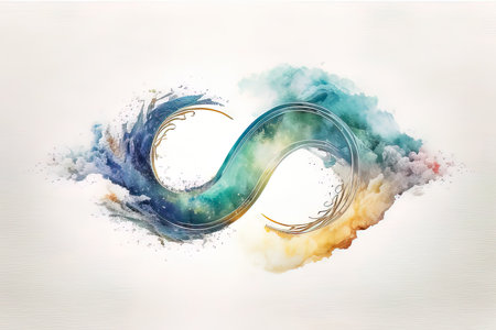 Infinity symbol in watercolor style on a white background. Vector illustration. (AI Generated)の素材