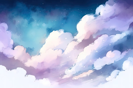 Abstract colorful watercolor for background. Digital art painting. Illustration. (AI Generated)の素材