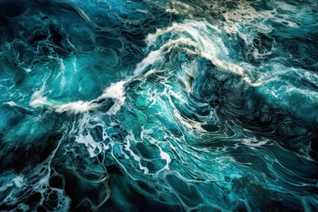 abstract blue and black background with some smooth lines and spots in it. (AI Generated)の素材