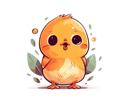 Cute little owl on a white background. Vector cartoon illustration. (AI Generated)の素材